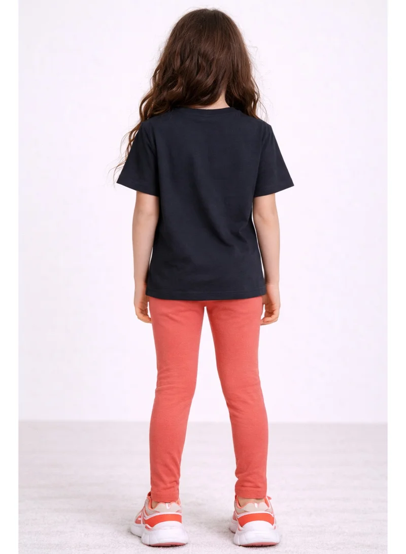 Victor And Jane Rust/Black Girls’ Multipack (2 Pack) – Graphic T-Shirts & Leggings Set (Basic Fit) for Women | Best Price UAE